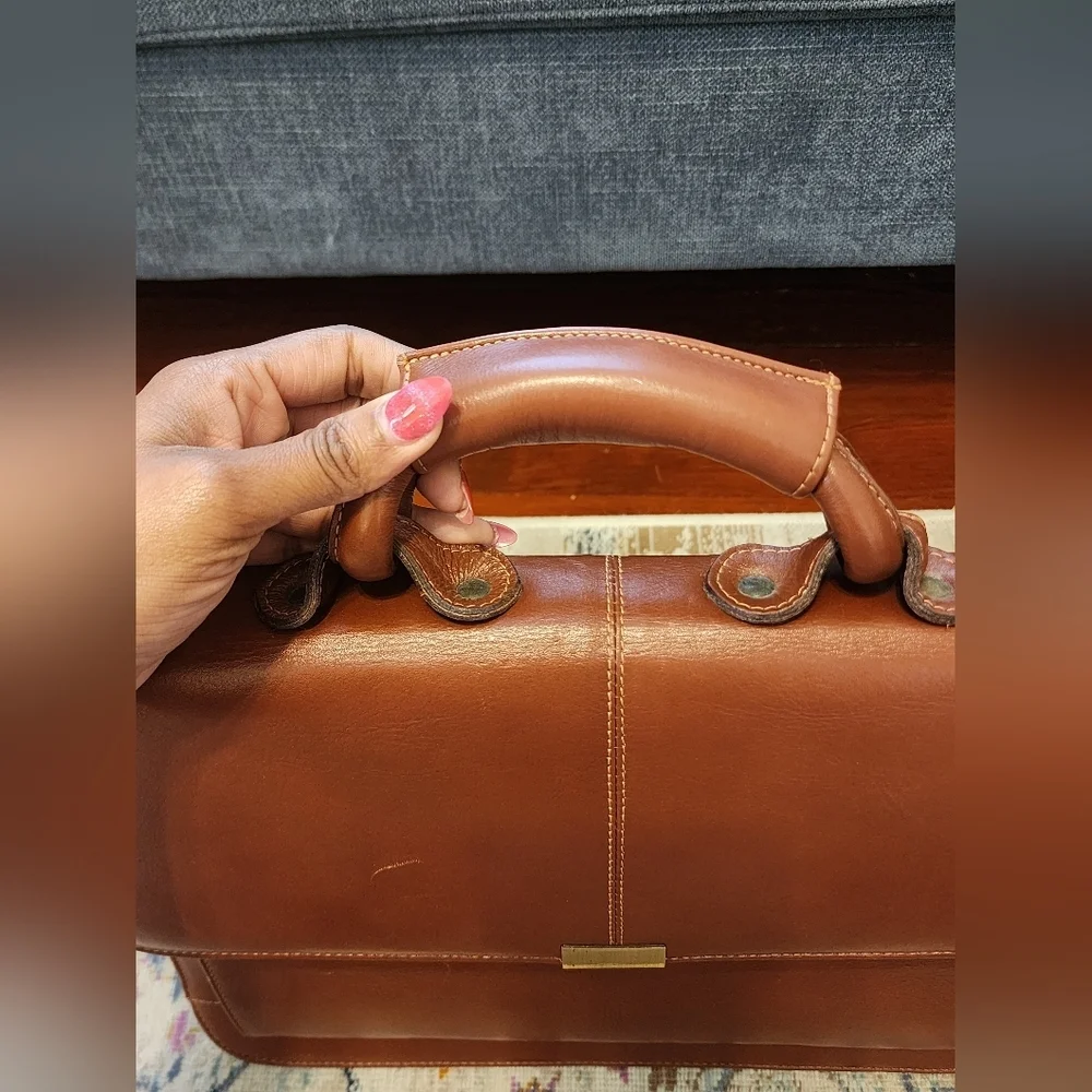 Vintage 1907 Brown 100% Leather Briefcase - Picture 8 of 15